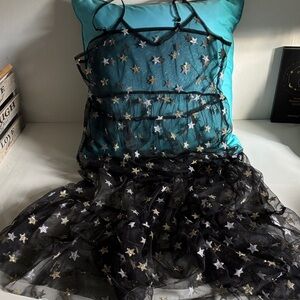 Starry Night Black and Gold see through Lingerie Sz M